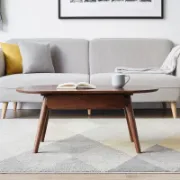 Oval Shape Coffee Table with storage