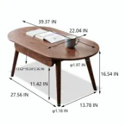 Oval Shape Coffee Table with storage