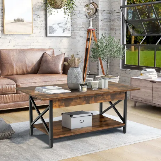 Rustic Style Coffee Table with a modern touch