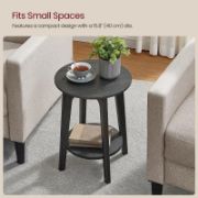 Round top with tapered edges  side table