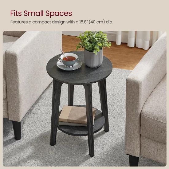 Round top with tapered edges  side table