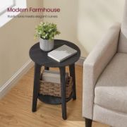 Round top with tapered edges  side table