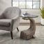 Whale Shape Glass Top Beveled Base End Table