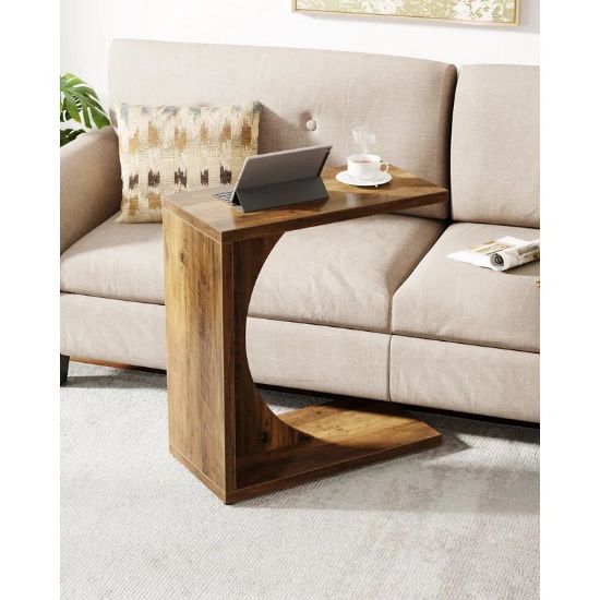 C-Shaped Side Table for Living Room