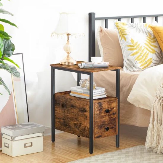 2-Drawer Side Table with Storage