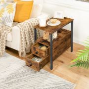 2-Drawer Side Table with Storage