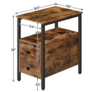 2-Drawer Side Table with Storage