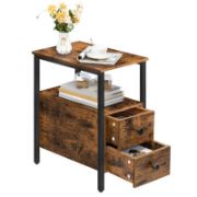 2-Drawer Side Table with Storage