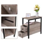 2-Drawer Side Table with Storage