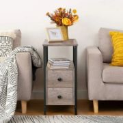 2-Drawer Side Table with Storage