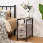 2-Drawer Side Table with Storage