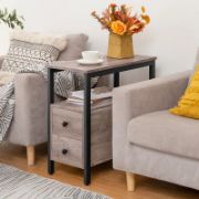 2-Drawer Side Table with Storage