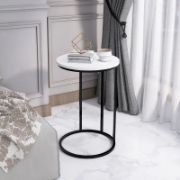 Glossy Marble Top Side Table