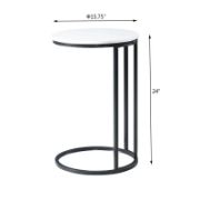 Glossy Marble Top Side Table