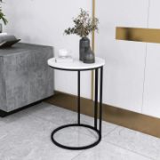 Glossy Marble Top Side Table