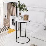 Glossy Marble Top Side Table