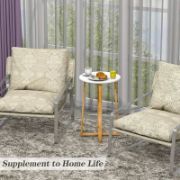 Compact Stylish Round Solid Wood Side Table
