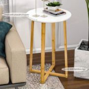 Compact Stylish Round Solid Wood Side Table