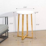 Compact Stylish Round Solid Wood Side Table