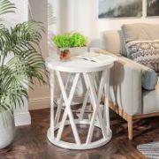 Rustic Round Side Table