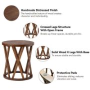 Rustic Round Side Table