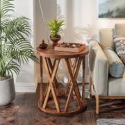 Rustic Round Side Table