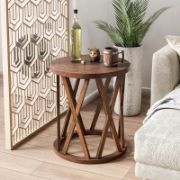 Rustic Round Side Table