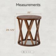 Rustic Round Side Table