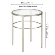 Glass Top Side Table with steel frame coated in shiny gold