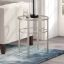 Glass Top Side Table with steel frame coated in shiny gold