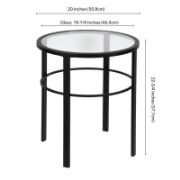 Glass Top Side Table with steel frame coated in shiny gold