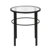 Glass Top Side Table with steel frame coated in shiny gold