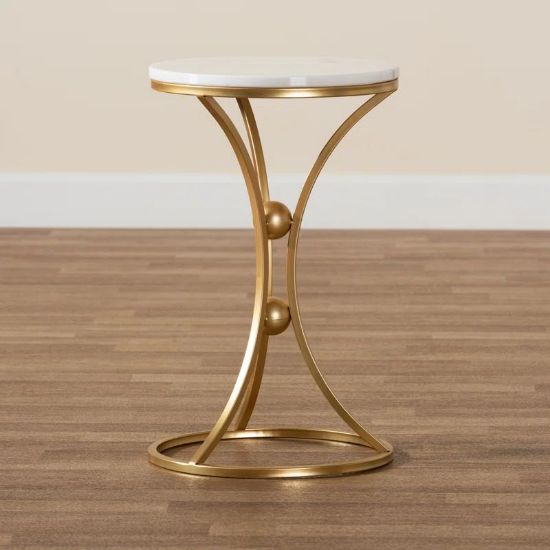 Sleek Marble Top Side Table with a minimalist style