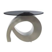 Luxurious Oval Glass Top Side Table