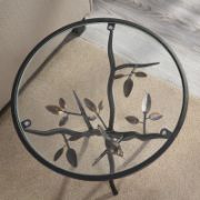 Nature-Inspired Tripod Glass Top End Table