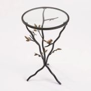 Nature-Inspired Tripod Glass Top End Table