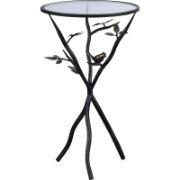 Nature-Inspired Tripod Glass Top End Table