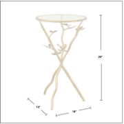 Nature-Inspired Tripod Glass Top End Table