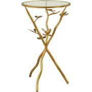 Nature-Inspired Tripod Glass Top End Table