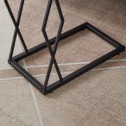 C-Shaped Accent Table, Glass Top End Table