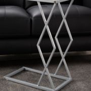 C-Shaped Accent Table, Glass Top End Table