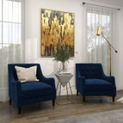 Wood Inverted Pyramid Geometric Side End Accent Table with Gold Metal Stand