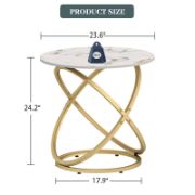 Marble Patterned Top Side Table