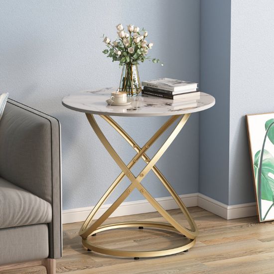 Marble Patterned Top Side Table