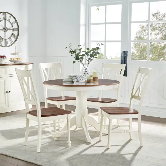 4 - Person Solid Wood Top Pedestal Dining Set