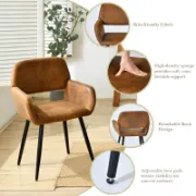 3 pieces Modern Dining Set Round Table Swivel Chairs