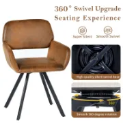 3 pieces Modern Dining Set Round Table Swivel Chairs