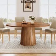 Oval Dining Table With Wood Base