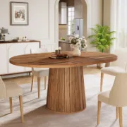 Oval Dining Table With Wood Base
