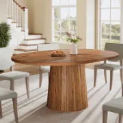 Oval Dining Table With Wood Base